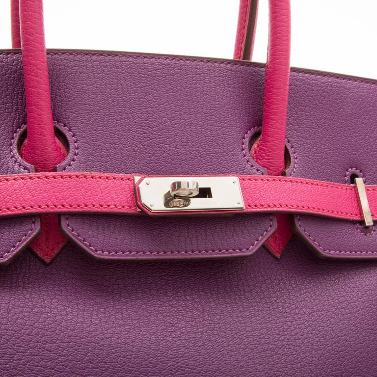 Hermes Violet and Pink Birkin Bag For Sale at 1stdibs