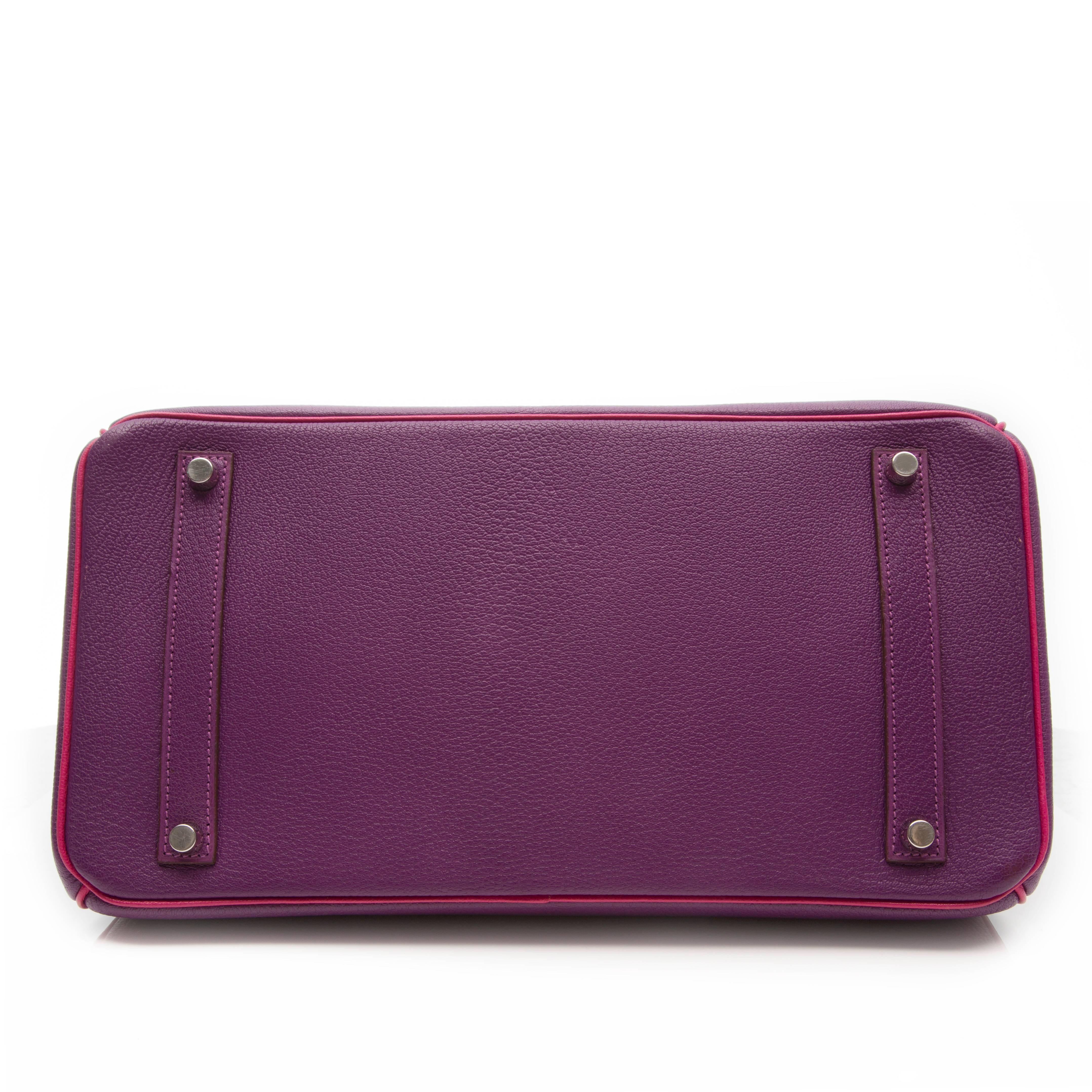 Pink Hermes Special Order Bi-colour Togo Leather 35cm Birkin Bag