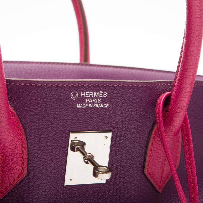 Hermes Violet and Pink Birkin Bag For Sale at 1stdibs