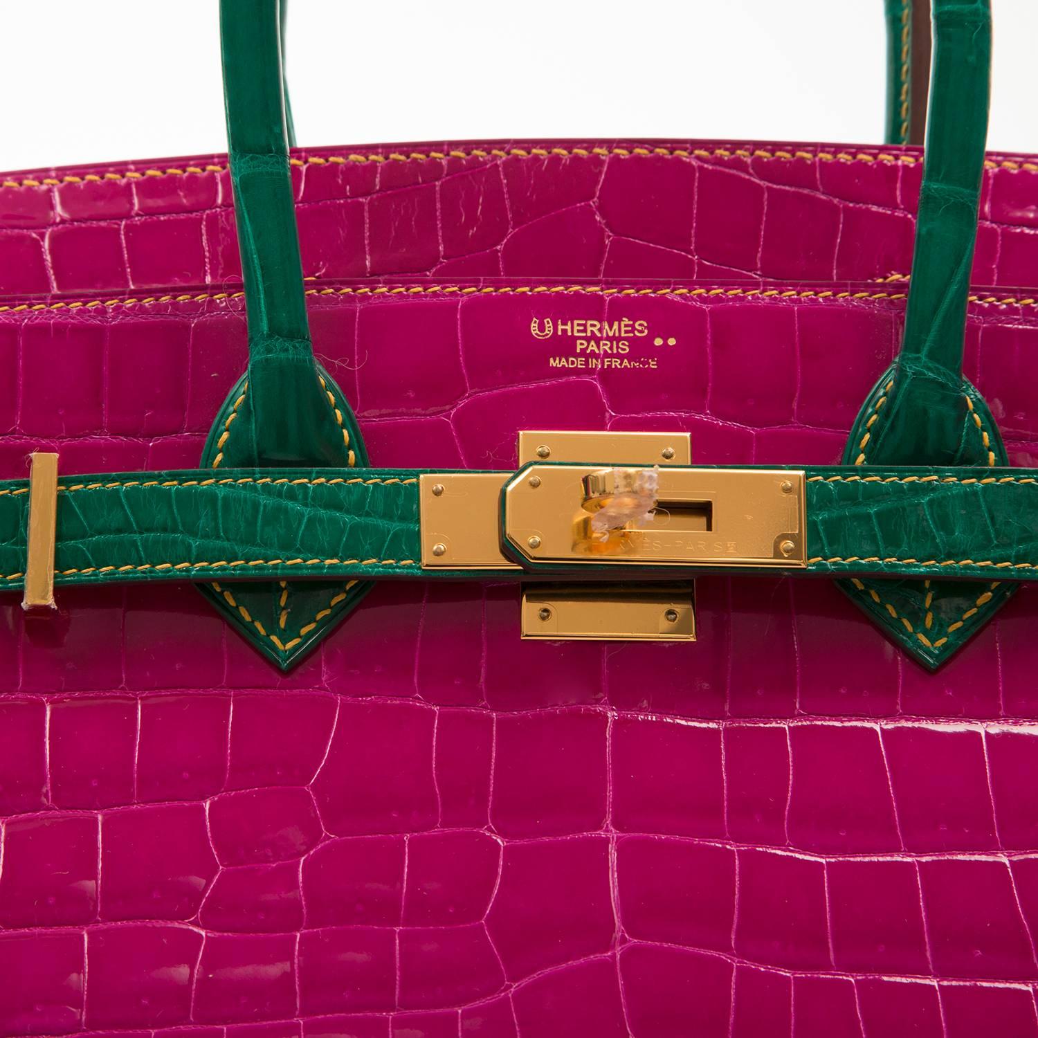 hermes pink and green bag