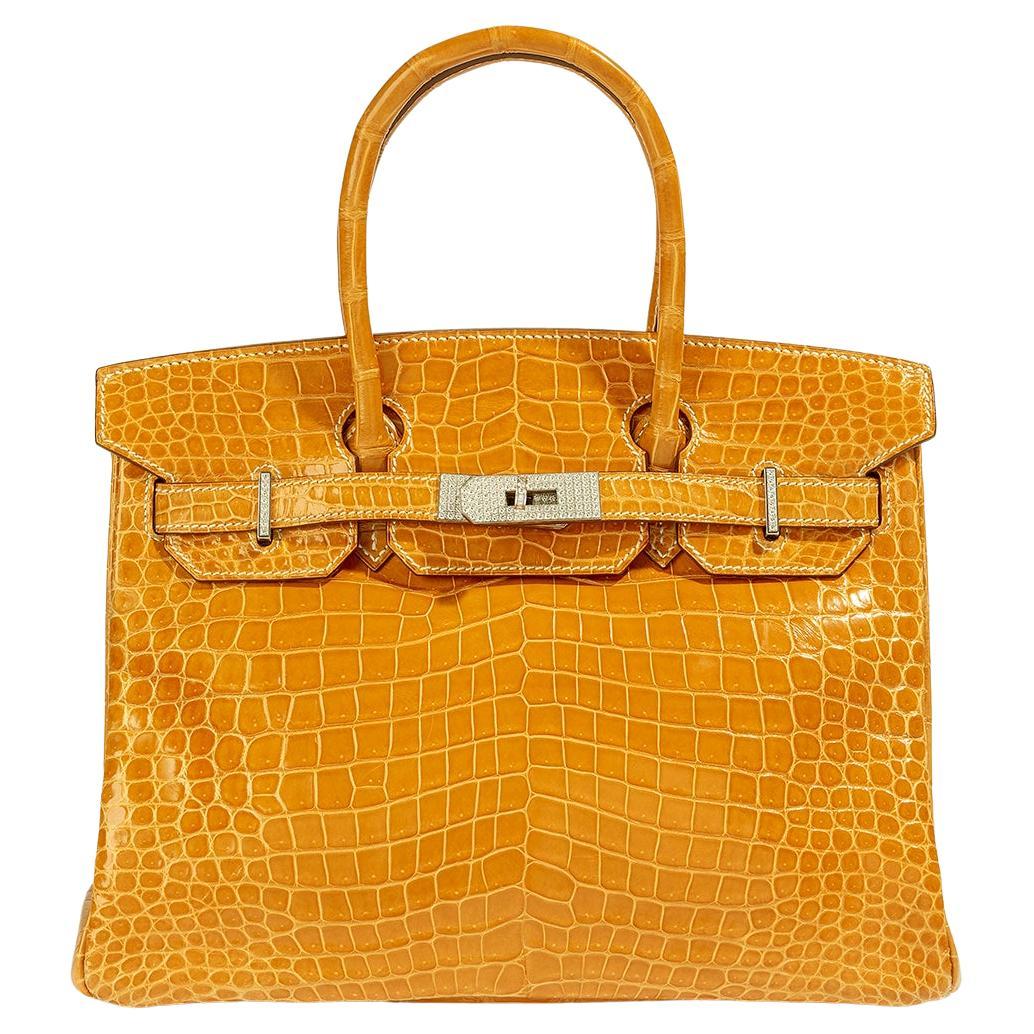 Hermès Birkin 30 jaune avec diamants  en vente