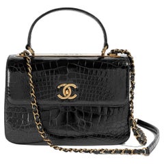 Chanel Black Top Handle Flap Bag
