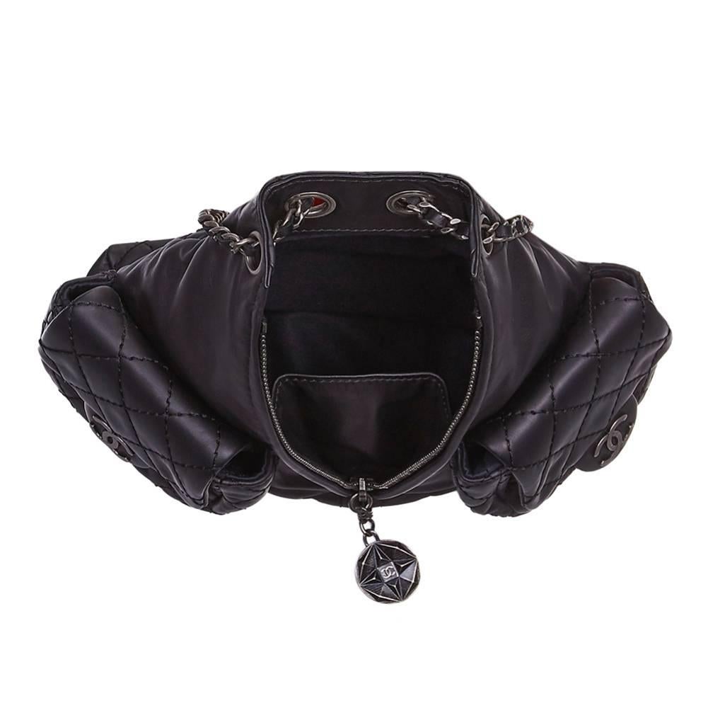 Black Chanel Mini Leather Backpack