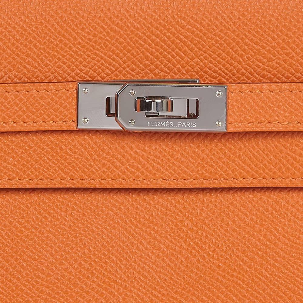 Hermes Orange Kelly Wallet In Excellent Condition In London, GB