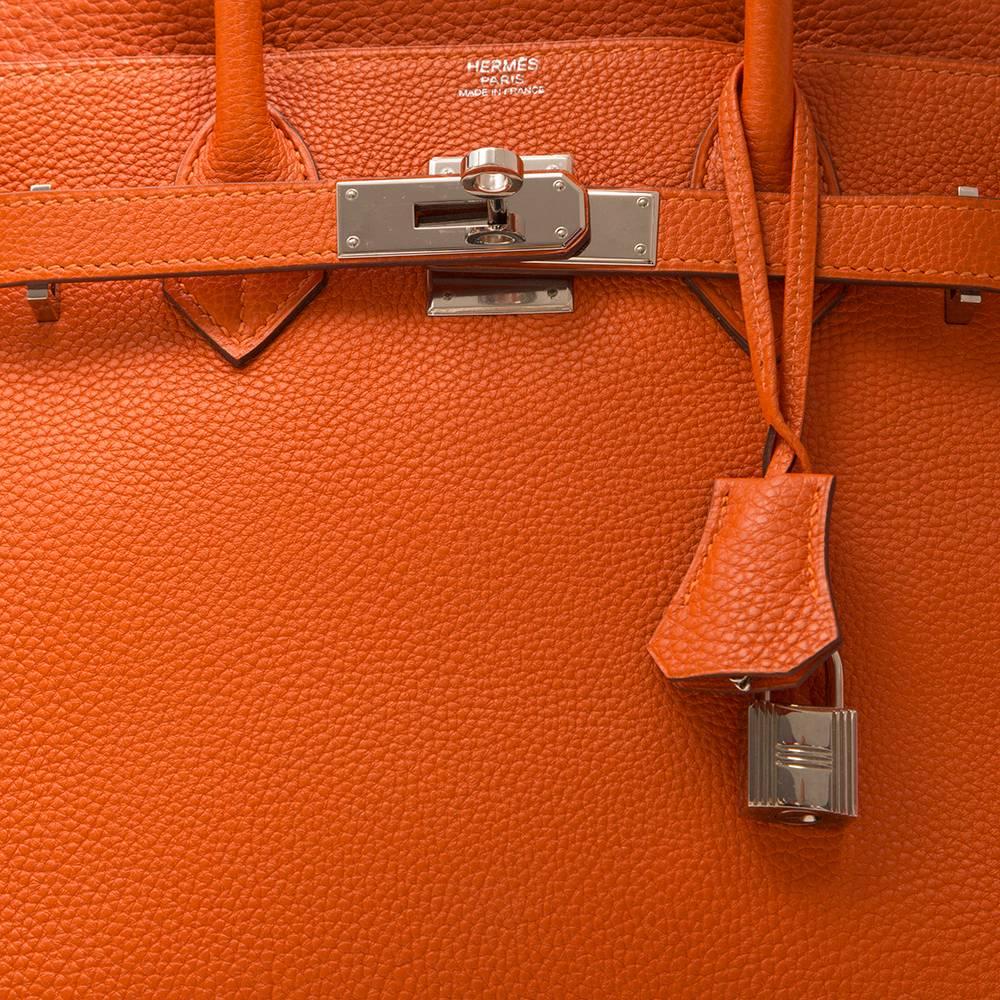 Hermes Orange Birkin 30 Handbag  2