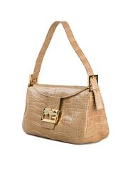 Fendi Crocodile Leather Crystal Lizard Baguette Shoulder Bag