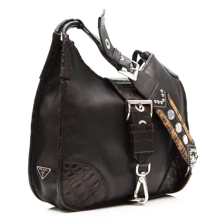 Prada Leather and Exotic Skin CrossBody Bag at 1stDibs exotic skin