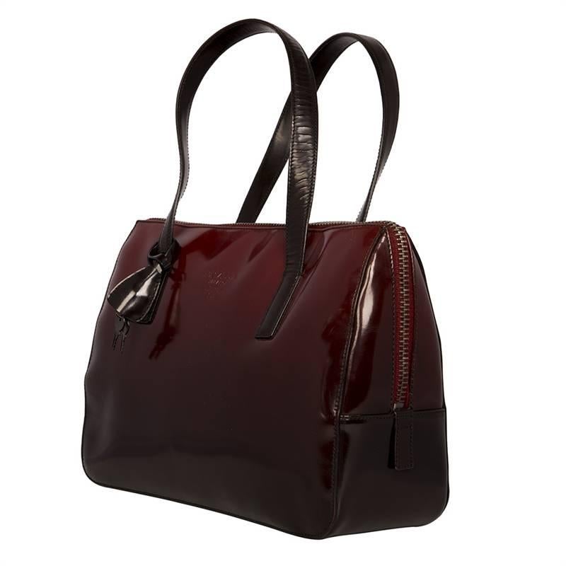 Women's Prada Burgundy Red Leather Bag