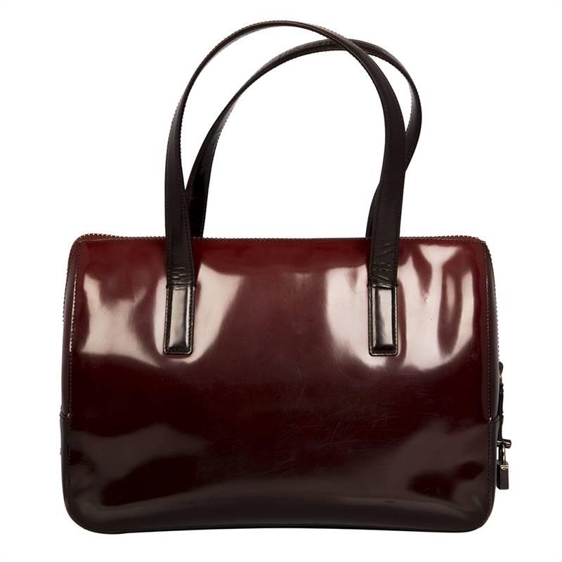 Prada Burgundy Red Leather Bag In Good Condition In London, GB
