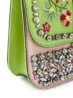 Valentino Crystal Embroidered Chain Shoulder Bag