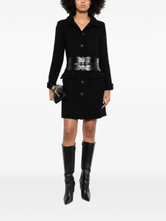 Manteau Chanel en tweed de laine noir pour femme, style vintage, XXIe siècle