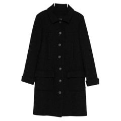 Manteau Chanel en tweed de laine noir pour femme, style vintage, XXIe siècle