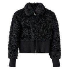 Prada Black Cropped Teddy Jacket