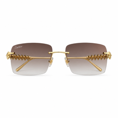 Gafas de sol Cartier Clash sin montura, de oro y con lentes grises, unisex