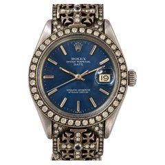 Orologio Rolex x Loree Rodkin personalizzato con diamanti incastonati, acciaio inossidabile, 1990