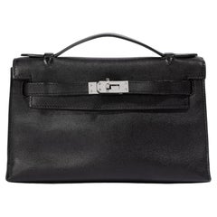 Hermès Women's Kelly Pochette Black Swift PHW Bag