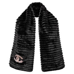 Chanel Women's Black Wool and Orylag Shawl