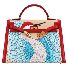 Hermès Customised Hand-Painted Kelly 32 Sellier, 1997