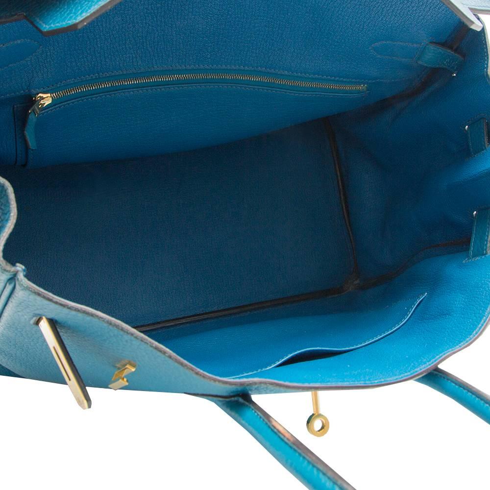 Hermes Blue Izmir Clemence 35cm Birkin Bag 2