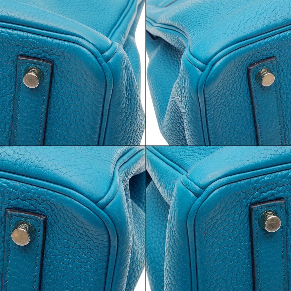 Hermes Blue Izmir Clemence 35cm Birkin Bag 4