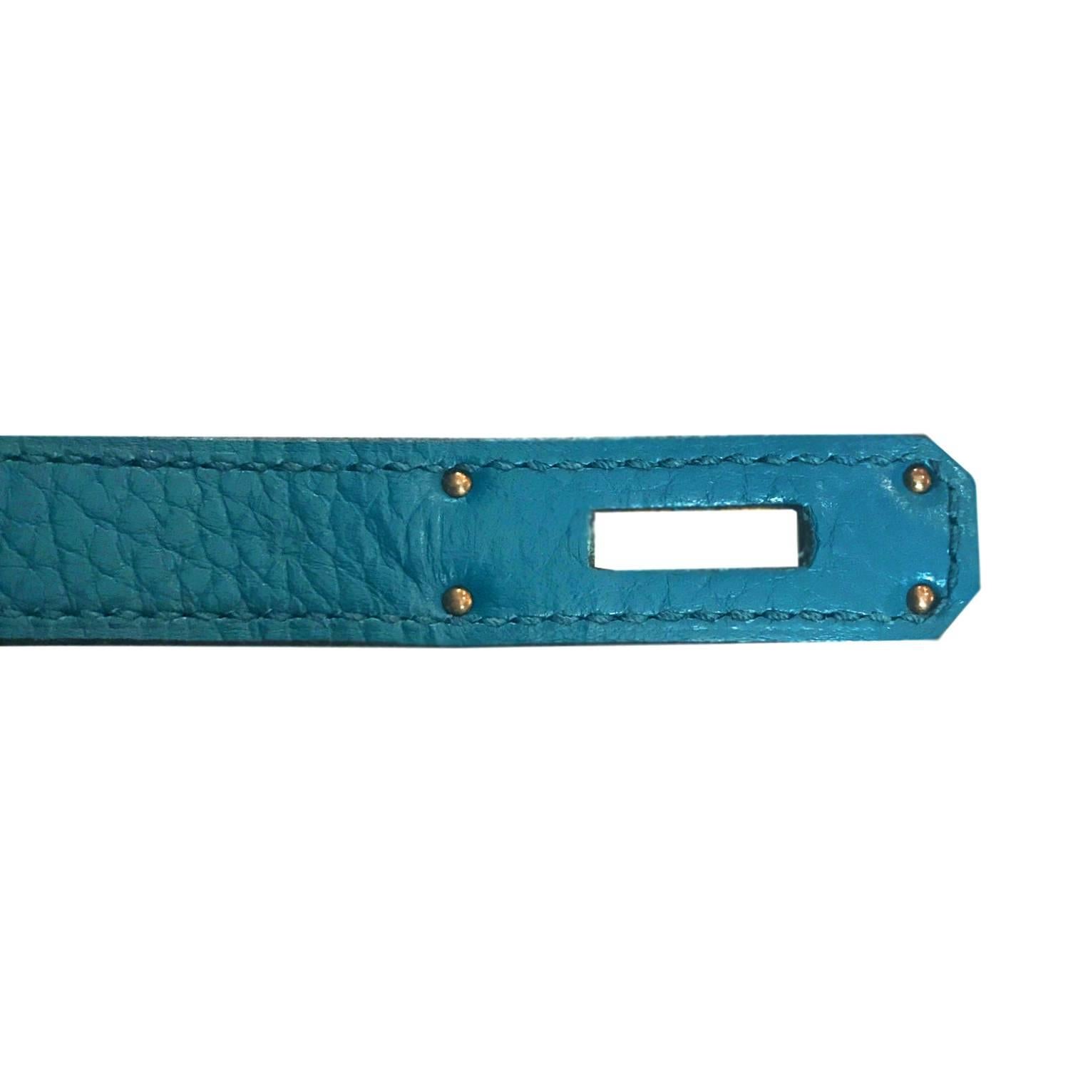 Hermes Blue Izmir Clemence 35cm Birkin Bag 5