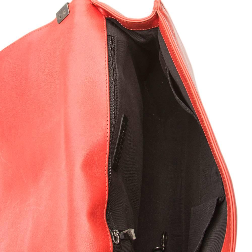 Chanel Quilted Red Boy Shoulder Bag  2