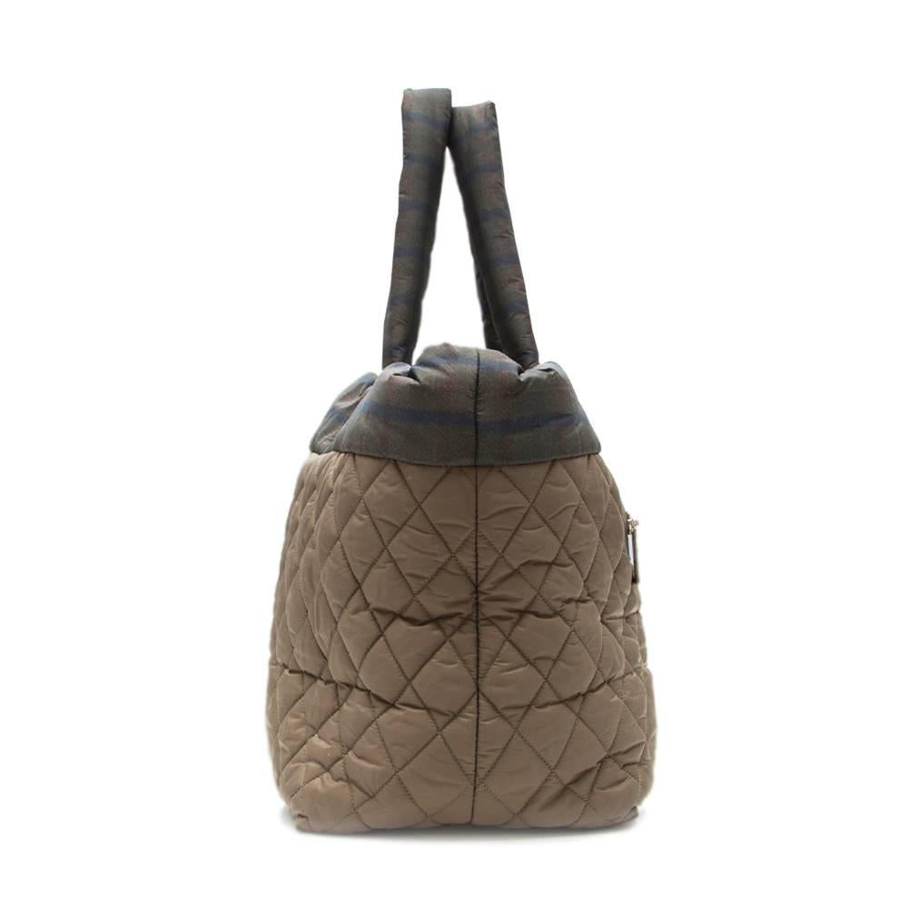 Gray Chanel Khaki Coco Cocoon Tote Bag 