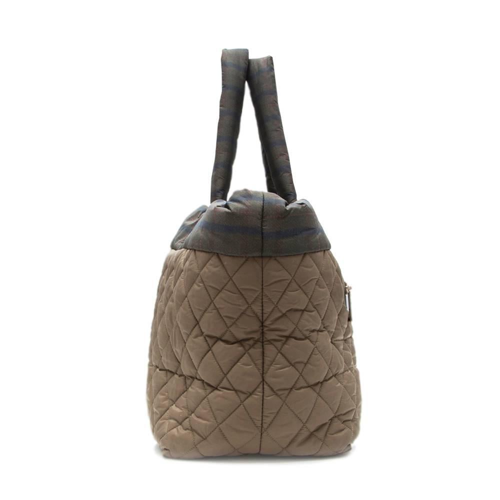 Gray Chanel Khaki Coco Cocoon Tote Bag