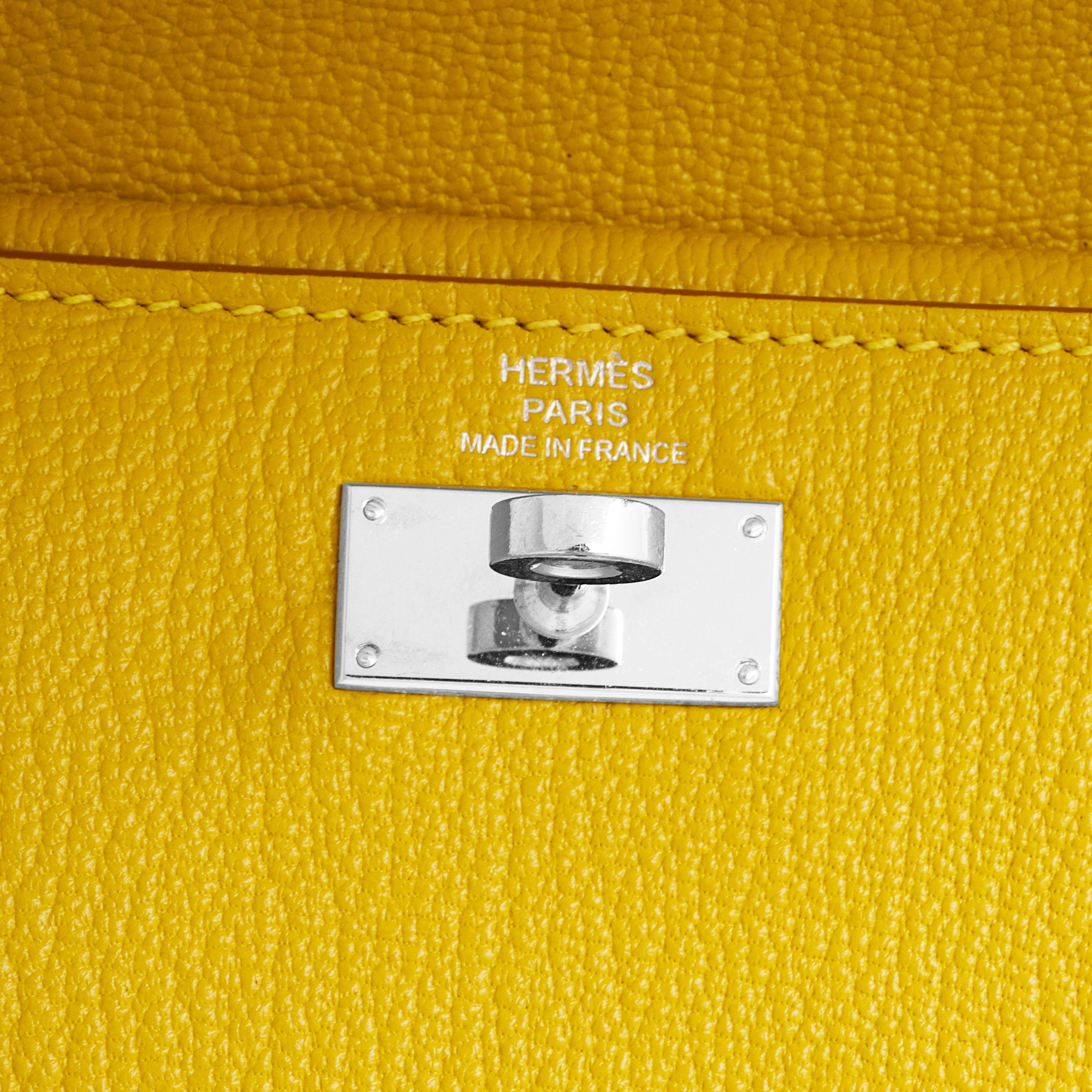Women's Hermes Kelly Cumin Yellow Wallet