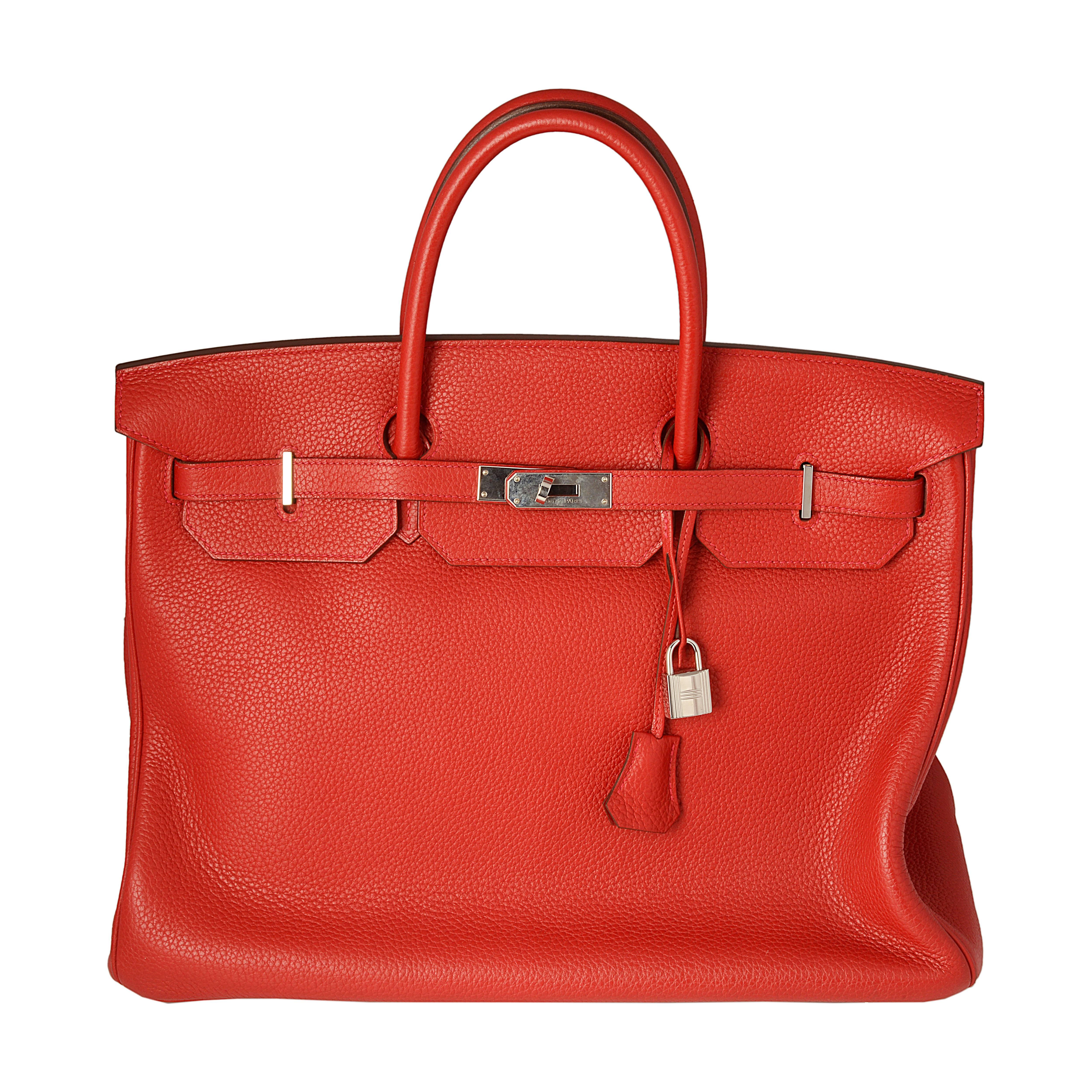 Women's or Men's Hermes Birkin 40 Rouge Casaque Clemence Leather Bag