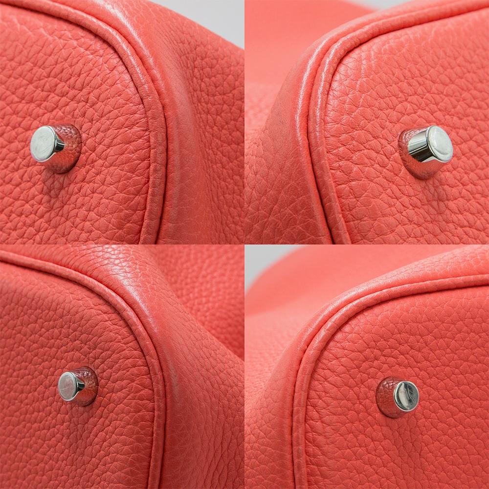 Hermes Rose Jaipur Clemence Leather 28cm Picotin Bag 1