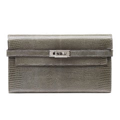 Hermes Kelly Grey Lizard Wallet