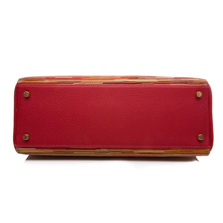 Hermes Red Vibrato Togo Leather 32cm Kelly Bag at 1stDibs | hermes ...