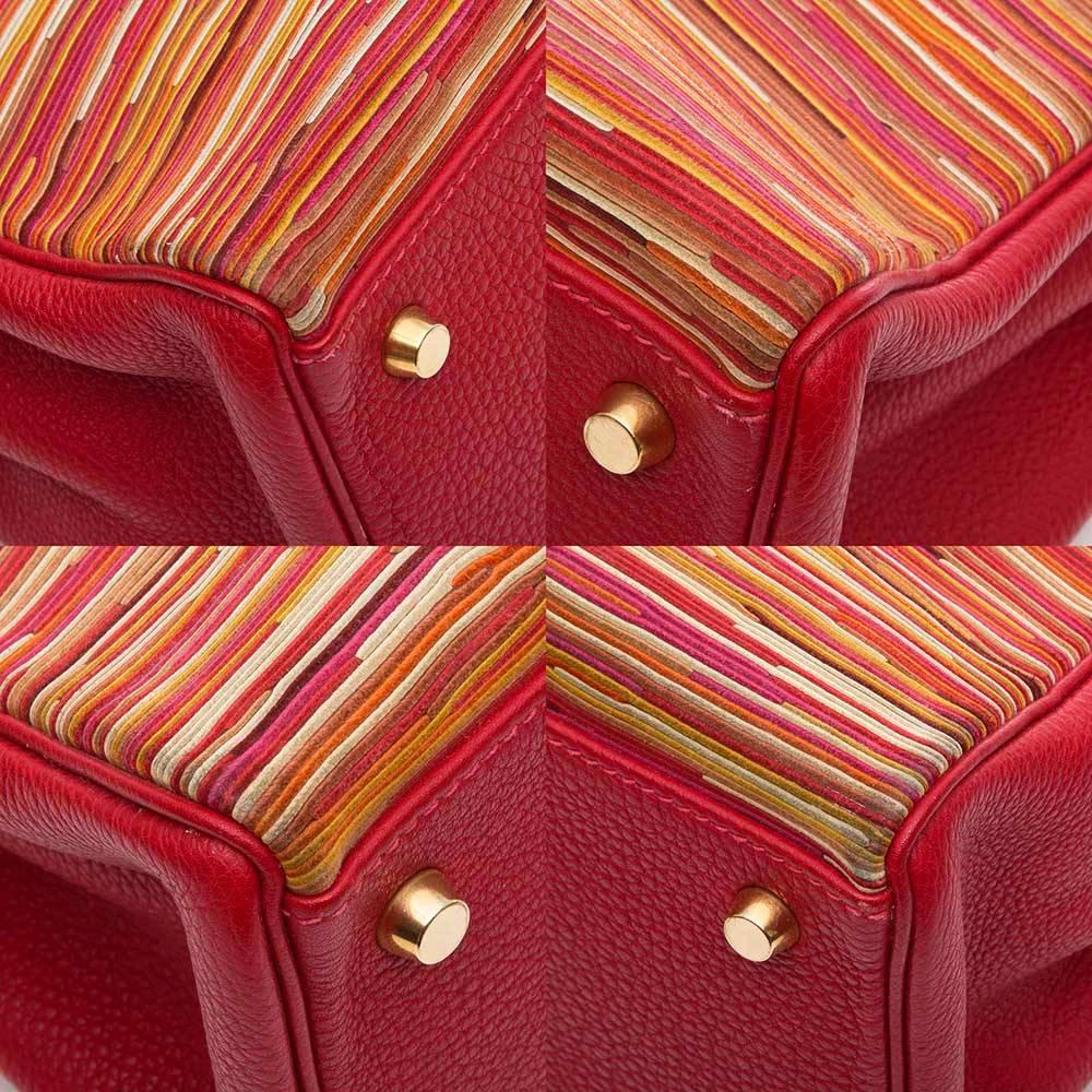 Hermes Red Vibrato Togo Leather 32cm Kelly Bag 3