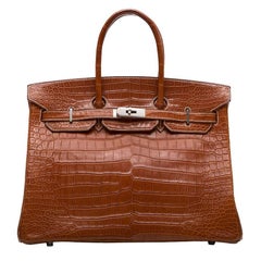 Hermes Fauve Matte Porosus Crocodile 35cm Birkin Bag