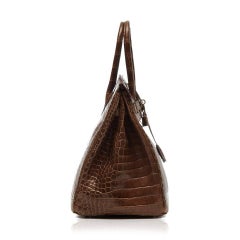 Hermes Gris Elephant Lisse Porosus Crocodile Birkin 35cm