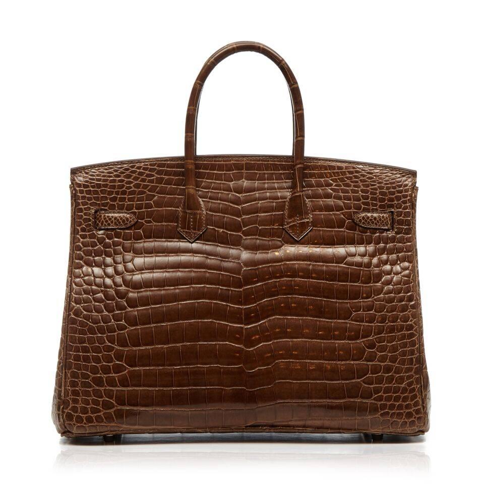 hermès black porosus lisse birkin 35cm handbag  guaranteed authentic  vintage  pre-owned  wgaca