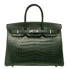 Hermès Vert Fonce  Matte Alligator Birkin 35cm BRAND NEW