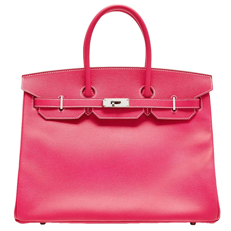 Hermès Rose Tyrien Pink Epsom Leather 35cm Birkin Bag at 1stDibs