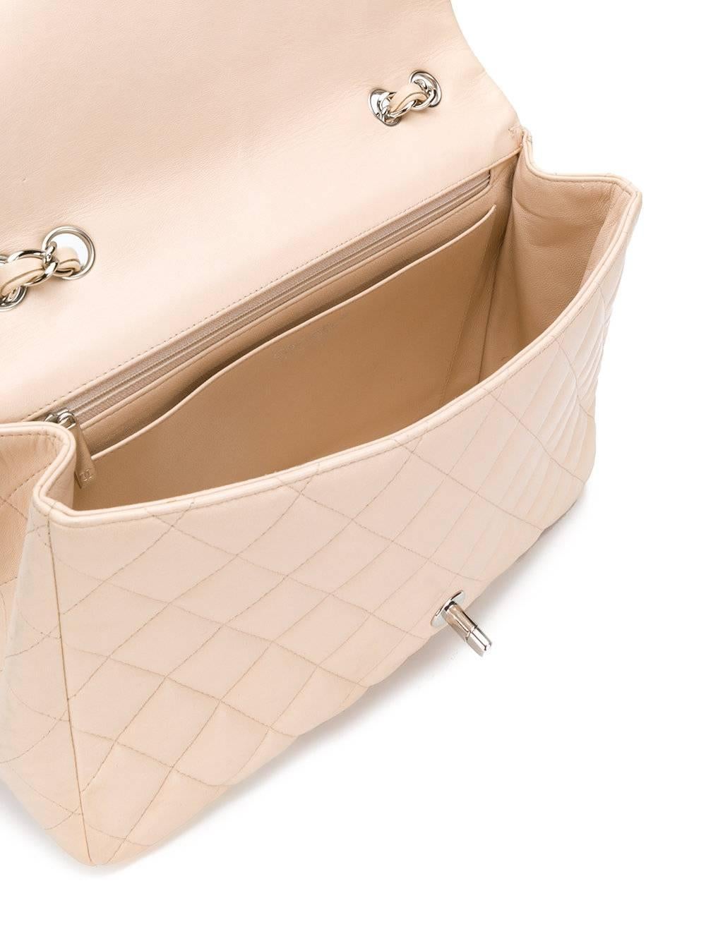 Beige Chanel Classic Flap Bag 