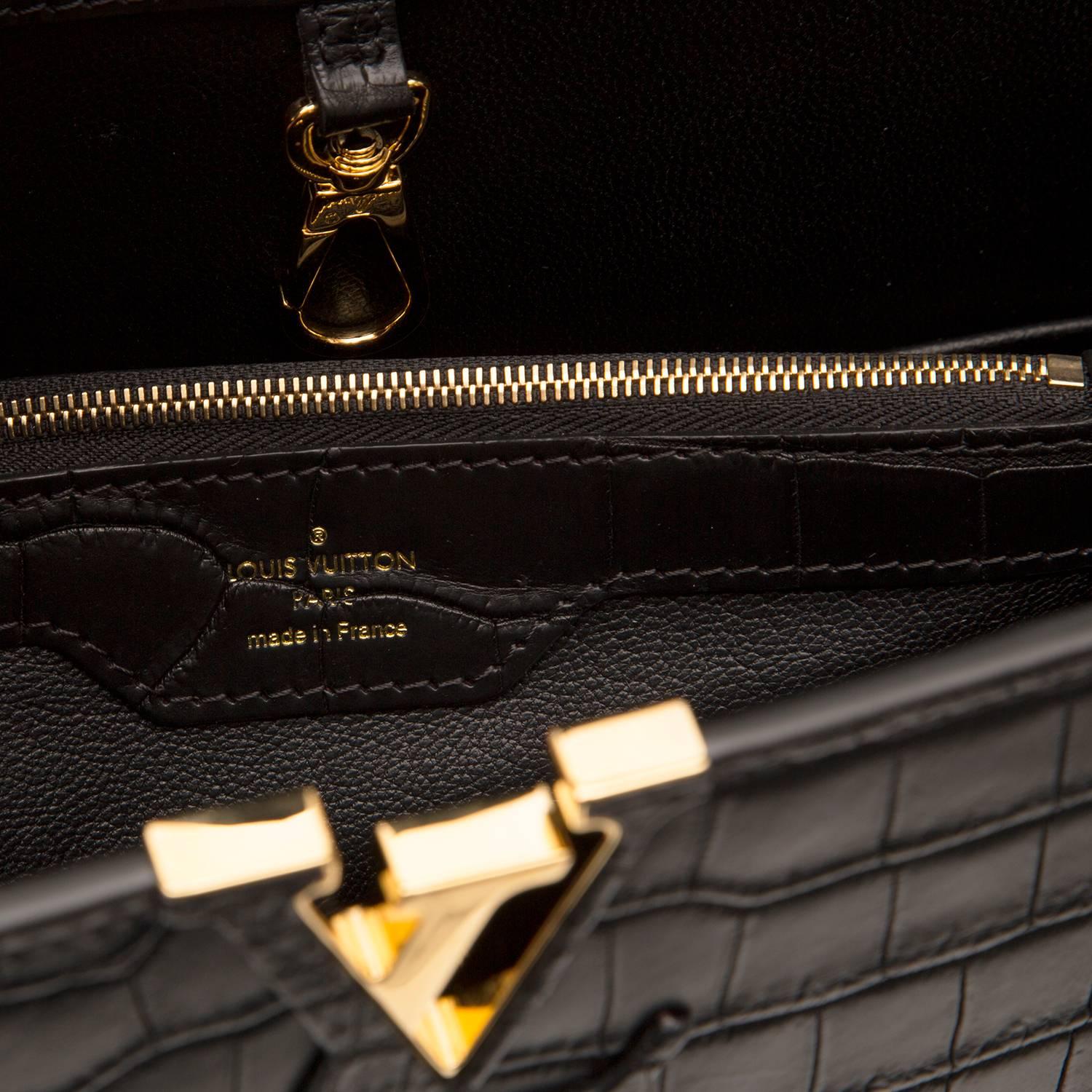 Women's Louis Vuitton Matte Black Capucines Tote Bag