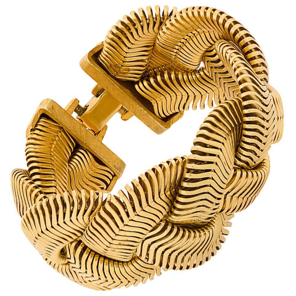 Vintage 1970s Gold Cuff Bracelet