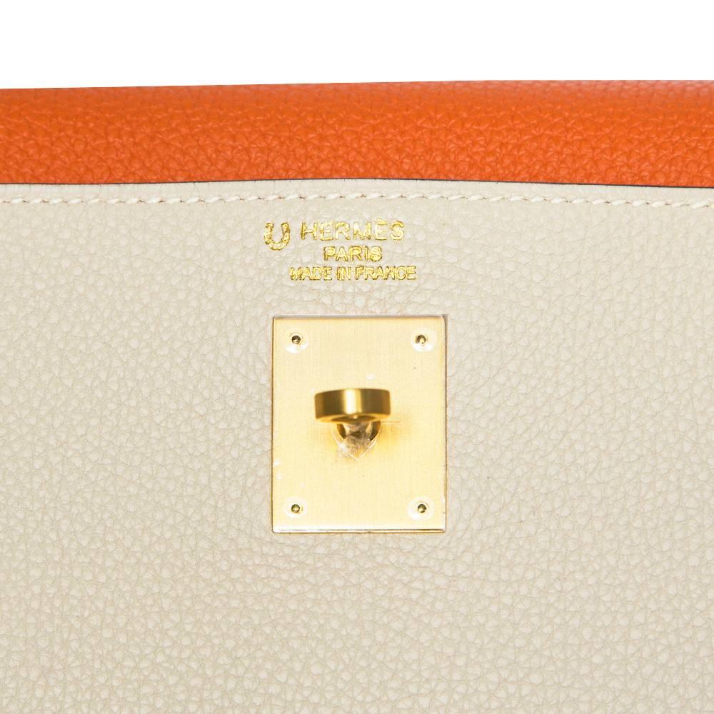 Hermes Special Order Tri-Colour Togo Leather 35cm Kelly Bag 1