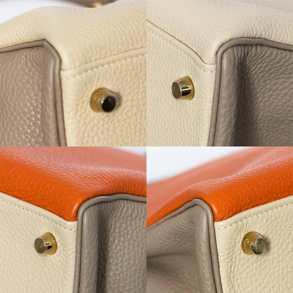 Hermes Special Order Tri-Colour Togo Leather 35cm Kelly Bag 3