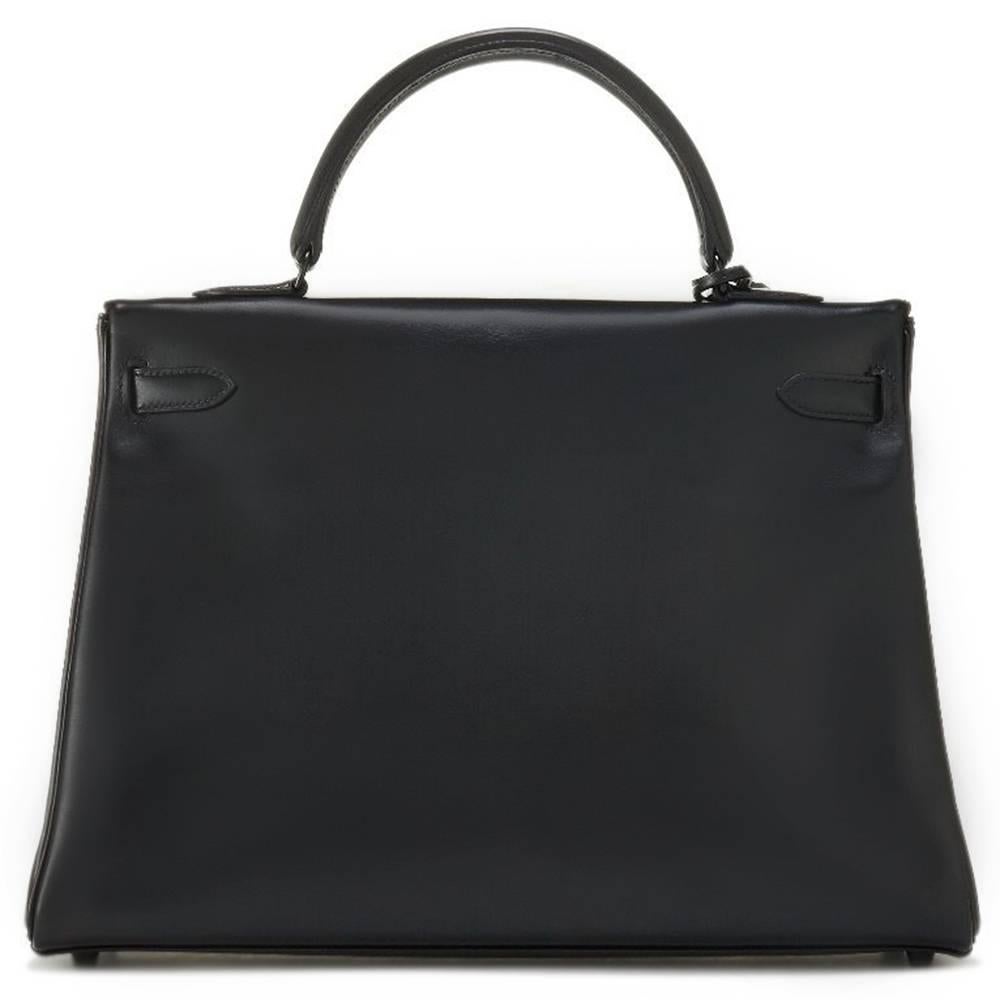 Women's or Men's Hermes Limited Edition So Black 35cm Kelly Bag