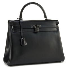 Hermes Limited Edition So Black 35cm Kelly Bag
