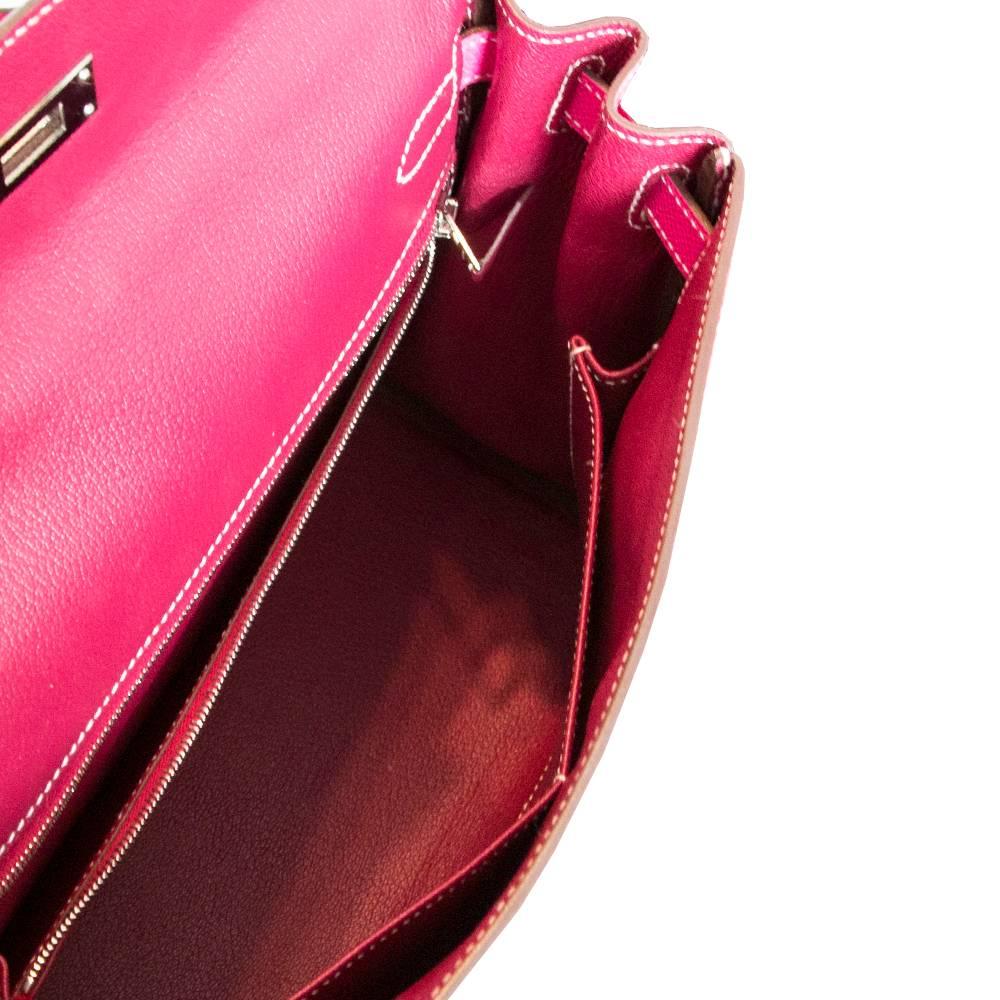Hermès Rose Tyrien Epsom Leather 28cm Kelly Bag 3