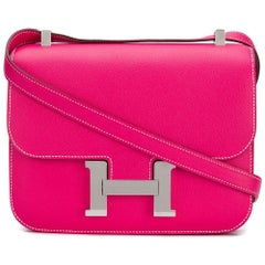Hermes Rose Tyrien Box Calf 23cm Constance Bag
