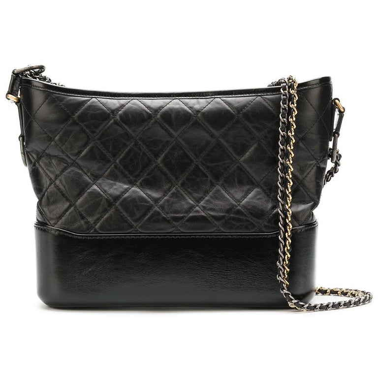 Chanel Black Gabrielle Hobo Bag at 1stDibs