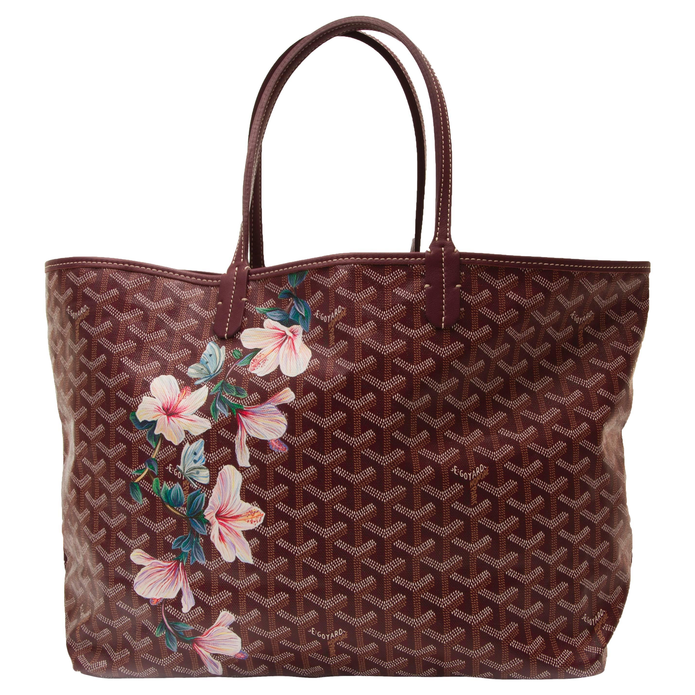 Goyard Customized Bordeaux 'Hibiscus Flowers' Monogram St Louis Bag at  1stDibs